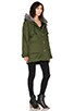 On Guard Military Puffer Jacket with Faux Fur trim, view 3 of 5, click to view large image.