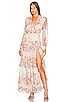 view 1 of 4 Vie Long Sleeve Maxi Dress in Off White & Pink