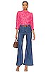 view 4 of 4 Ivy Floral Stephanie Top in SCARLET
