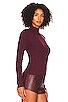 view 2 of 4 Long Sleeve Mock Neck Rib Top in Dark Cherry