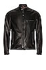 view 1 of 3 Waxed Natural Pebbled Cowhide Cafe Leather Jacket in Black