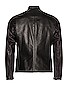 Waxed Natural Pebbled Cowhide Cafe Leather Jacket, view 2, click to view large image.