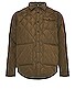 view 1 of 3 Down-filled Quilted Shirt Jacket in Olive