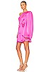 view 3 of 4 One Shoulder Mini Dress in Fuschia