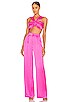 view 4 of 4 Double Pleated Wide Leg Pant in Fuchsia