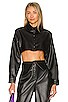 Vegan Leather Crop Shirt, view 1 of 4, click to view large image.
