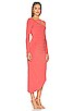 view 2 of 4 Draped Cutout Midi Dress in Pigment Tandoori