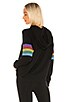 view 3 of 4 Rainbow Stripes Hoodie in Black