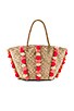 view 2 of 4 Carried Away Pom Pom Beach Basket in Natural