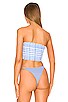 view 4 of 5 Amalfi Check Shirred Bandeau Bikini Top in Blue