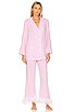 view 1 of 4 Party Pajama Set with Feathers in Pink And White