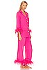 view 2 of 4 Party Pajama Set with Feathers in Hot Pink