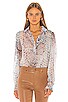 Ruffle Cuff Button Up Top, view 1, click to view large image.