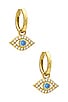view 1 of 3 Evil Eye Pave Huggie in Gold