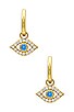 view 2 of 3 Evil Eye Pave Huggie in Gold