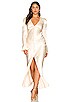 view 2 of 5 Frill Cuff Bias Midi Dress in Cream