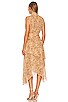 view 3 of 4 Louise Sleeveless Ruched Midi Dress in Apricot Multi
