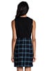 view 4 of 6 Everett Plaid Leather Combo Marlee Dress in Black & Lapis Multi