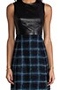 view 5 of 6 Everett Plaid Leather Combo Marlee Dress in Black & Lapis Multi