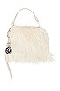 view 1 of 5 Mini Faux Shearling Puffin Bag with Keychain in Macadamia