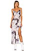 view 1 of 4 Krystal Slit Maxi Dress in Grey Tie Dye
