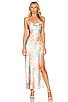 view 1 of 3 Krystal Slit Maxi Dress in Orange Tie Dye