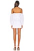 view 3 of 3 Flynn Ruched Sleeve Dress in White