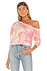 view 1 of 4 Ashtyn Off Shoulder Sweatshirt in Pink Tie Dye