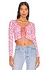 view 1 of 4 Maime Tie Front Cardigan in Pink Zebra