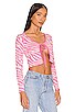 view 2 of 4 Maime Tie Front Cardigan in Pink Zebra