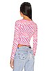 view 3 of 4 Maime Tie Front Cardigan in Pink Zebra