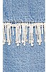 view 6 of 6 Raya Rhinestone Fringe Jacket in Light Blue Wash