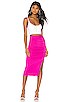 view 4 of 4 Tiffani Ruched Midi Skirt in Fuchsia