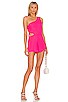 view 1 of 4 Aimey One Shoulder Romper in Hot Pink