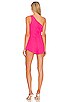 view 4 of 4 Aimey One Shoulder Romper in Hot Pink