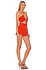 view 2 of 3 Alessia Ruched Tie Romper in Poppy