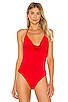 view 2 of 5 Nia Drape Front Bodysuit in Red