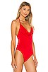 view 3 of 5 Nia Drape Front Bodysuit in Red