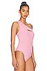 view 3 of 6 Sadra One Shoulder Bodysuit in Pink