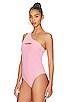 view 4 of 6 Sadra One Shoulder Bodysuit in Pink