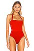 view 2 of 5 Reece Halter Bodysuit in Red