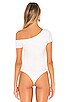 view 4 of 5 Felicia Asymmetrical Bodysuit in White