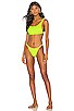 view 4 of 4 Rita Ribbed Bikini Top in Neon Green