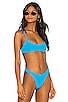 view 1 of 4 Mia Ribbed Bikini Top in Aqua Blue