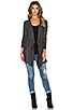 view 1 of 3 Alcove Double Face Jersey Waterfall Cardigan in Charcoal