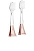 view 1 of 3 Zina45 Sonic Pulse Toothbrush Replacement Heads 2 Pack in Chrome Rose Gold