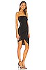 view 2 of 3 Strapless Side Pleat Dress in Black
