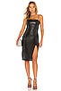 view 1 of 3 Faux Leather Thin Strap Square Neck Dress in Black
