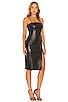 view 2 of 3 Faux Leather Thin Strap Square Neck Dress in Black