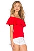 view 2 of 3 Ruffle Off Shoulder Top in Perfect Red